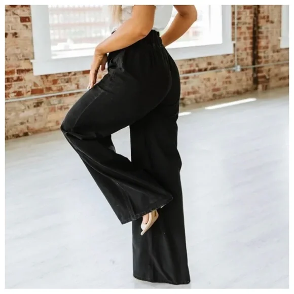 30 Fabulous Stone Wash Wide Leg with Side Pockets - Picture 3 of 3